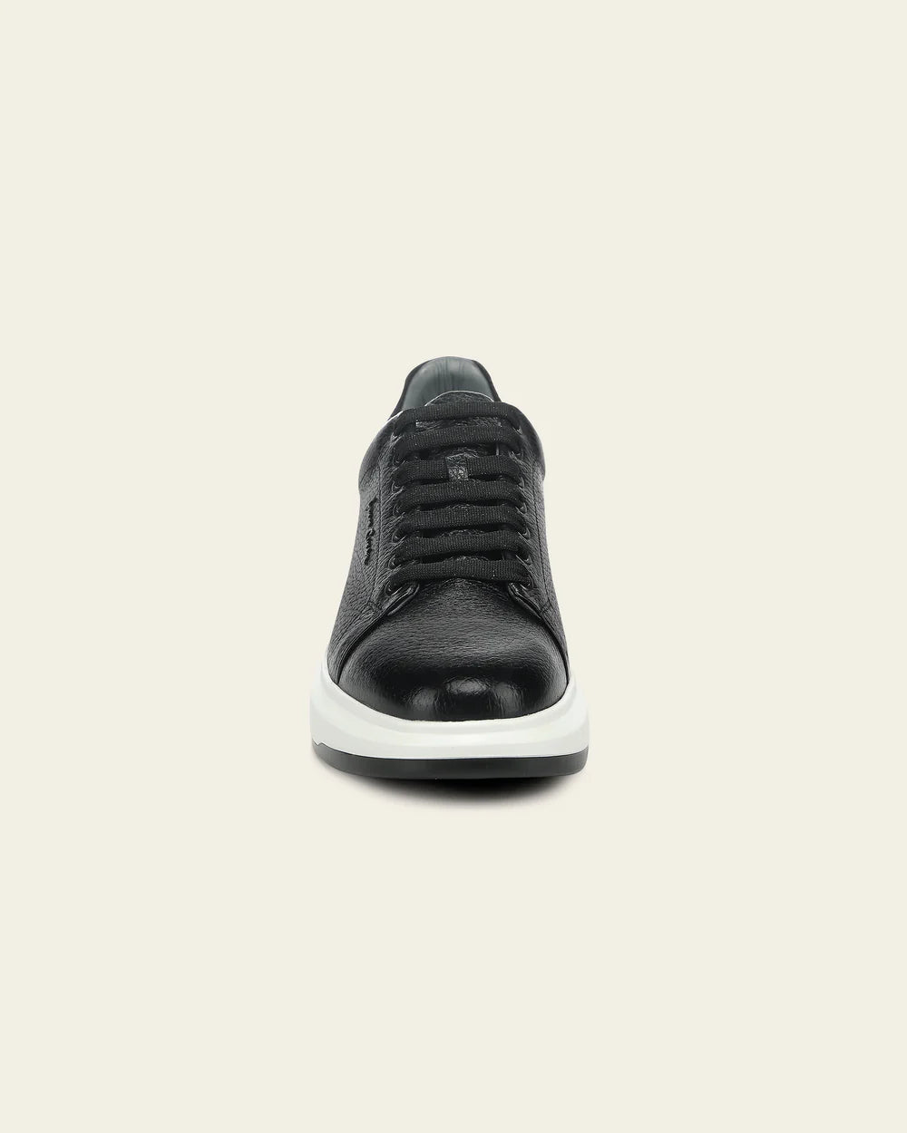 FF357 BLACK SNEAKERS IN GENUINE DEER LEATHER FOR WOMEN