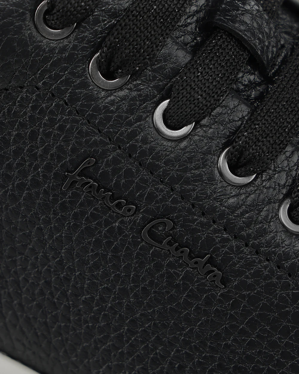 FF357 BLACK SNEAKERS IN GENUINE DEER LEATHER FOR WOMEN