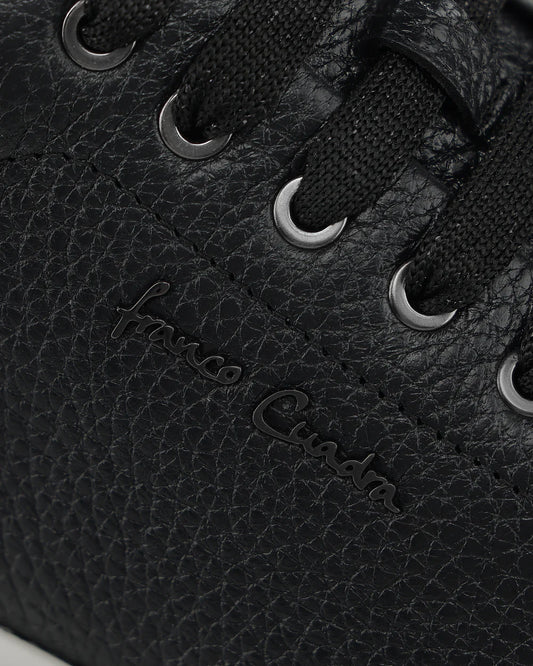 FF357 BLACK SNEAKERS IN GENUINE DEER LEATHER FOR WOMEN