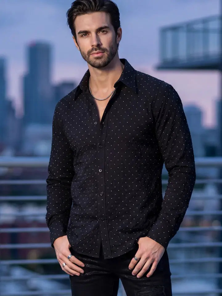 4BR58 JUROX RHINESTONE LONG SLEEVE SHIRTS