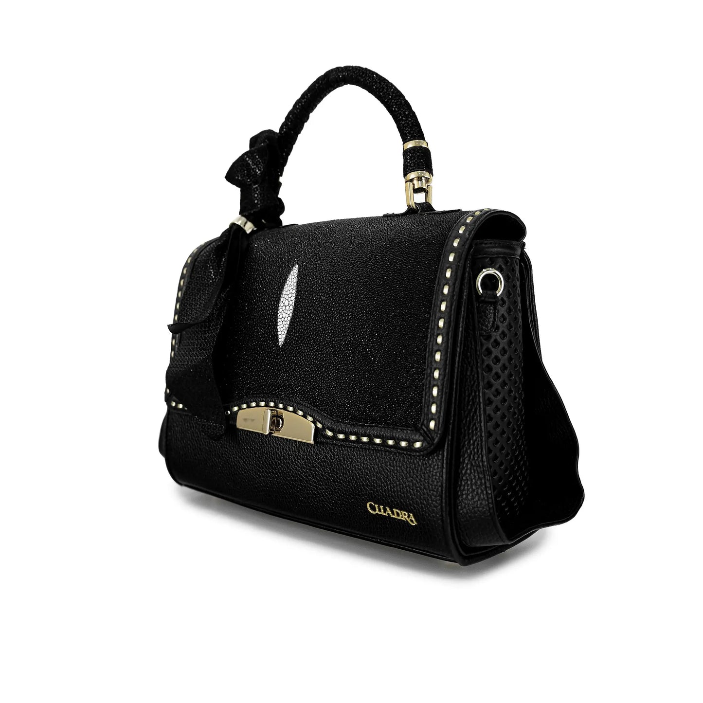 DU539 CUADRA STINGRAY HAND BAG BLACK