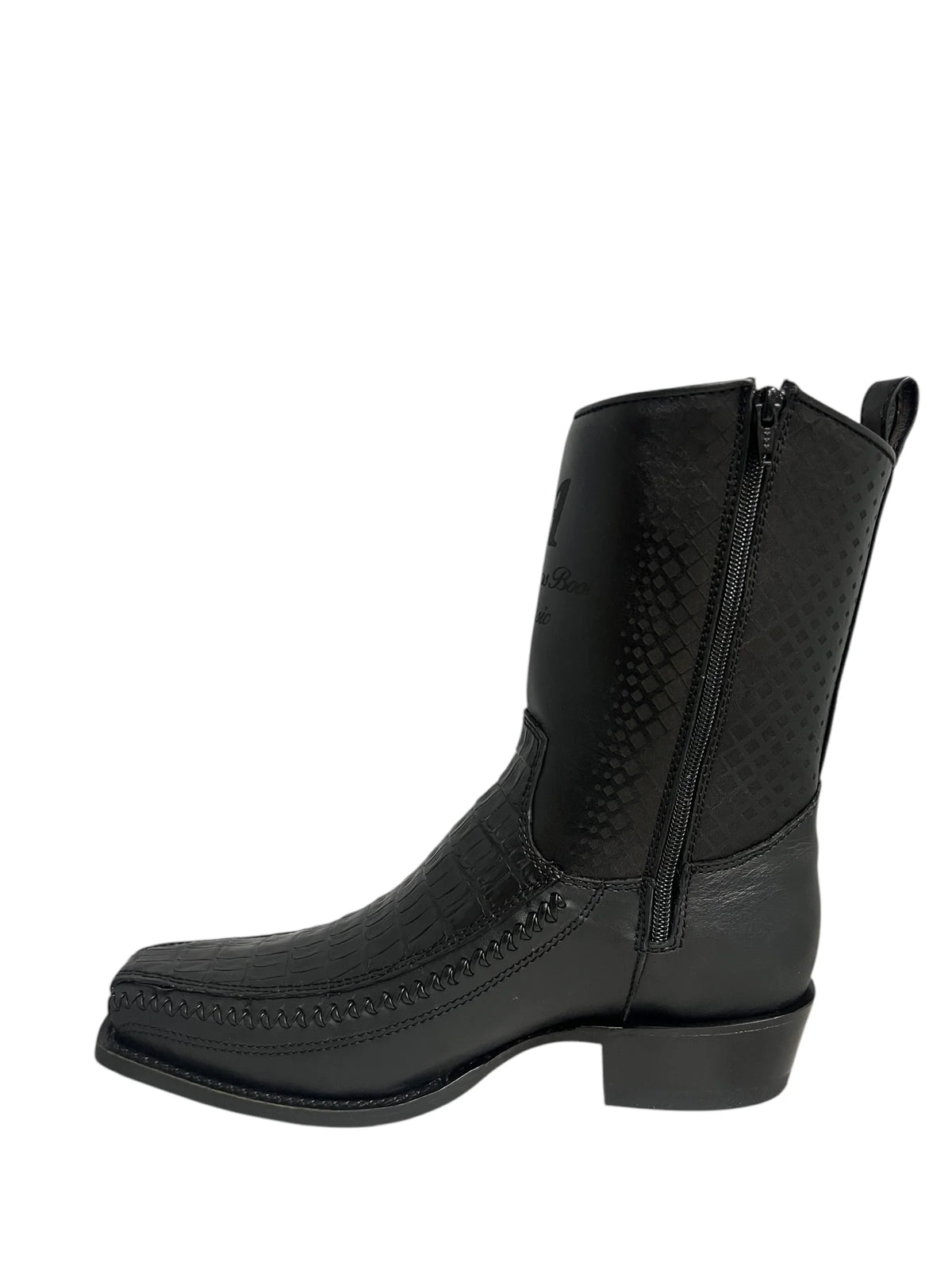 57BFP8205 CAIMAN LEATHER ANKLE BOOT BLACK