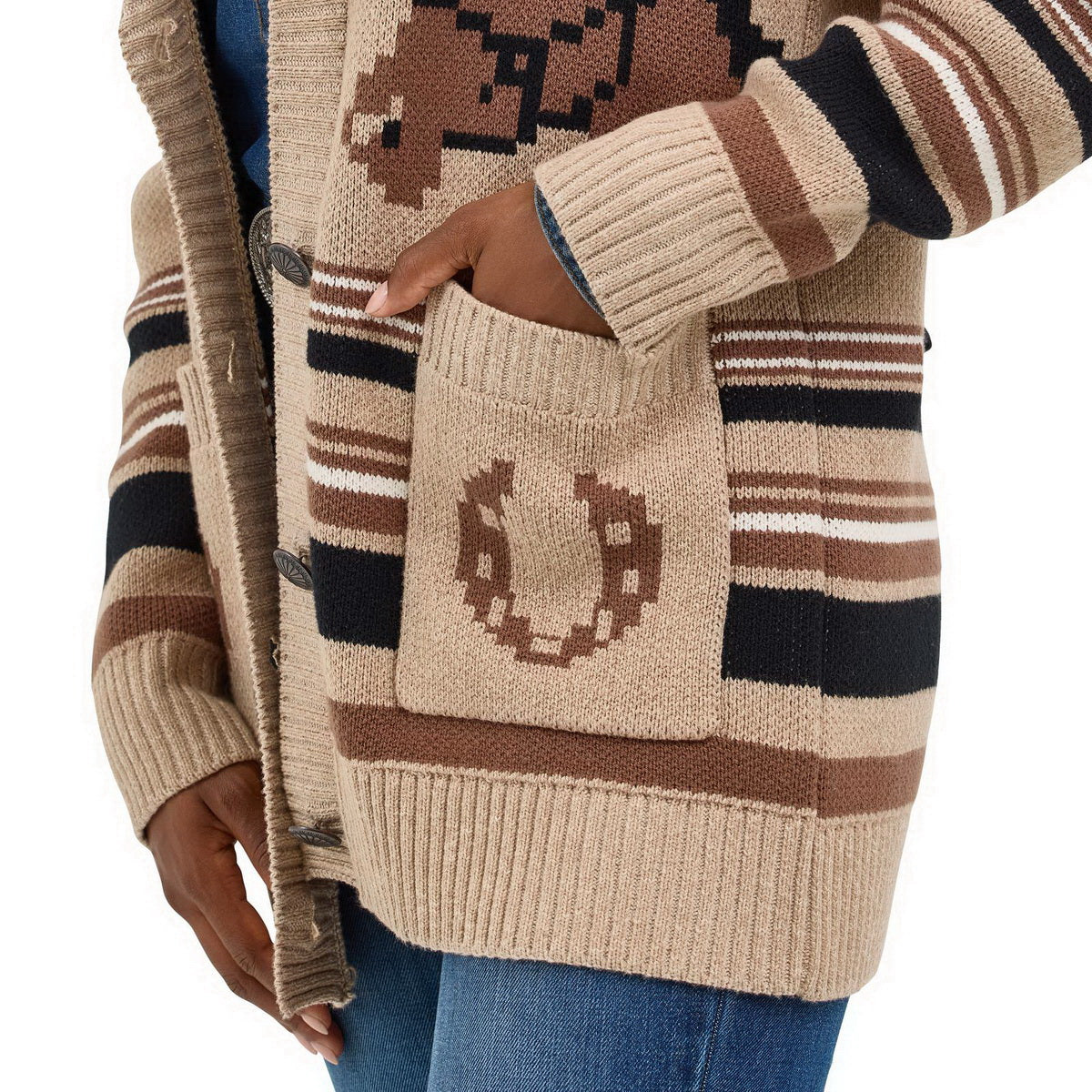 112367476 WRANGLER RETRO CARDIGAN BROWN