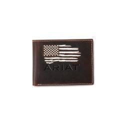 A3553834 ARIAT BIFOLD PASSCASE DISTRESSED AMERICAN FLAG DB