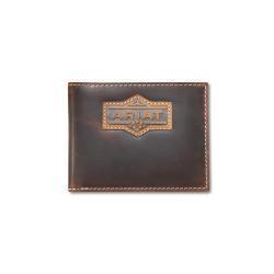A3566502 Ariat Bifold Pass Case Style Mens Wallet Patch Brown