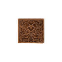 A3561444 Ariat Large Bifold Scrolling Embossed Medium Brown