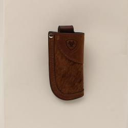 A1801944 ARIAT LEATHER VERTICAL KNIFE CALF HAIR MEDIUM BROWN