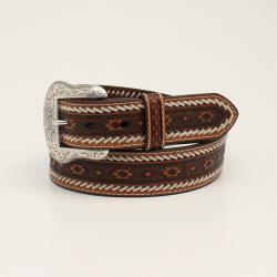 A1037708 ARIAT MENS BELT 1 1/2 SOUTHWEST BUCKSTITCH TAN