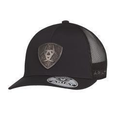 A300085601 ARIAT MENS CAP METAL SHIELD BLACK