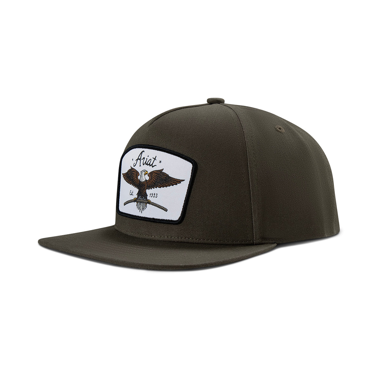 A2900027248 ARIAT MENS CAP SNAP BACK EAGLE PATCH OLIVE