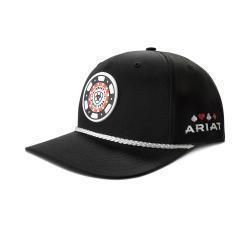 A300094001 ARIAT MENS CAP SNAP BACK POKER CHIP PATCH BLACK