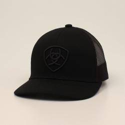 A300053001 ARIAT MENS CAP SNAP BACK SHIELD LOGO BLACK