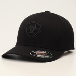 1512401 ARIAT MENS FLEXFIT CAP LOGO BLACK