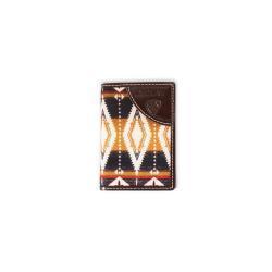 A3559502 ARIAT MENS TRIFOLD STYLE WALLET SOUTHWESTERN FABRIC BROWN