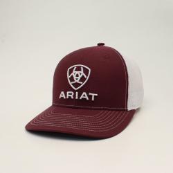 A300012609 ARIAT R112 SNAPBACK WHITE EMBROIDERY BURGUNDY