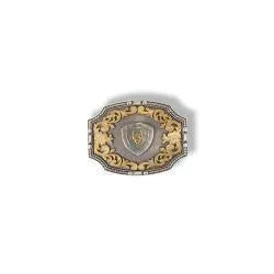 A37023 ARIAT RECTANGLE ROPE EDGE FLORAL ACCENTS