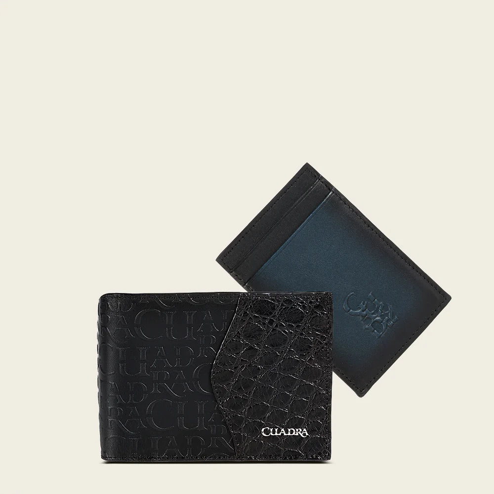 DU618 BLACK BIFOLD EXOTIC WALLET CUADRA