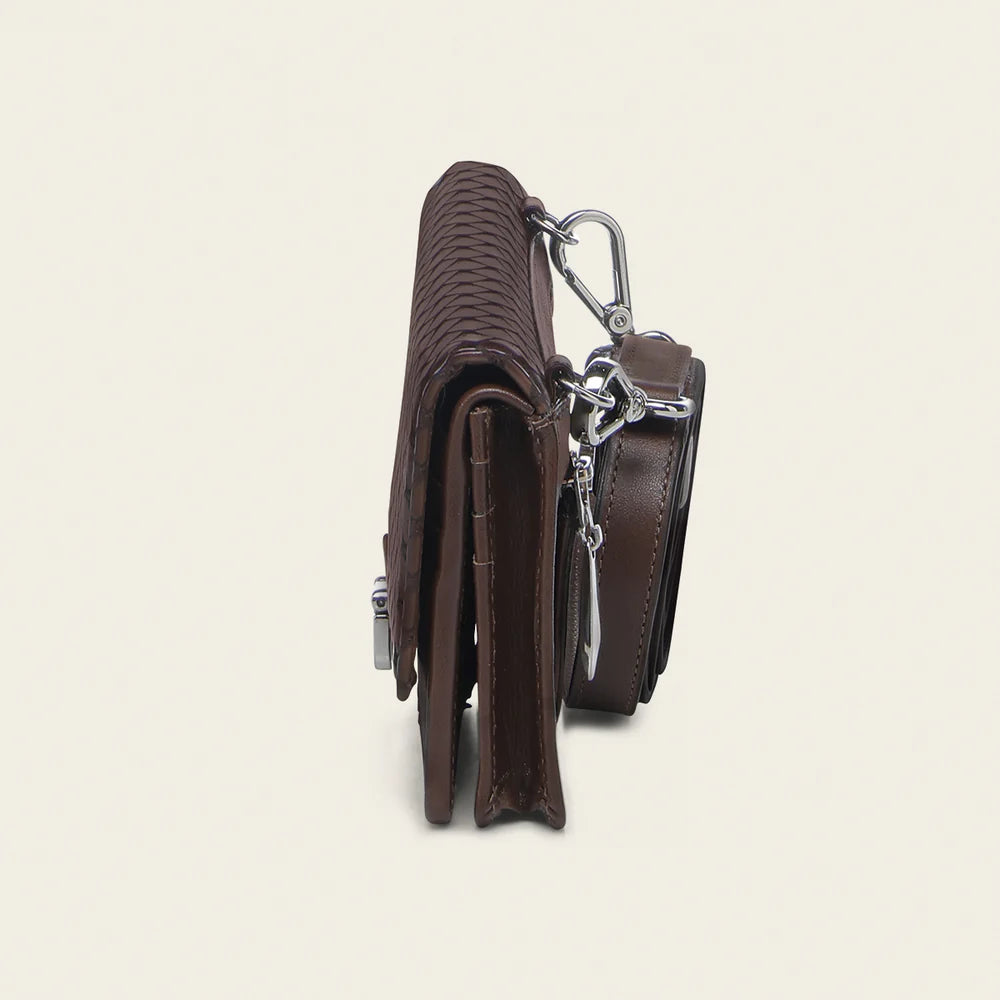 DU673 LUXURY HONEY BOVINE LEATHER WALLET WITH CROSSBODY OPTION