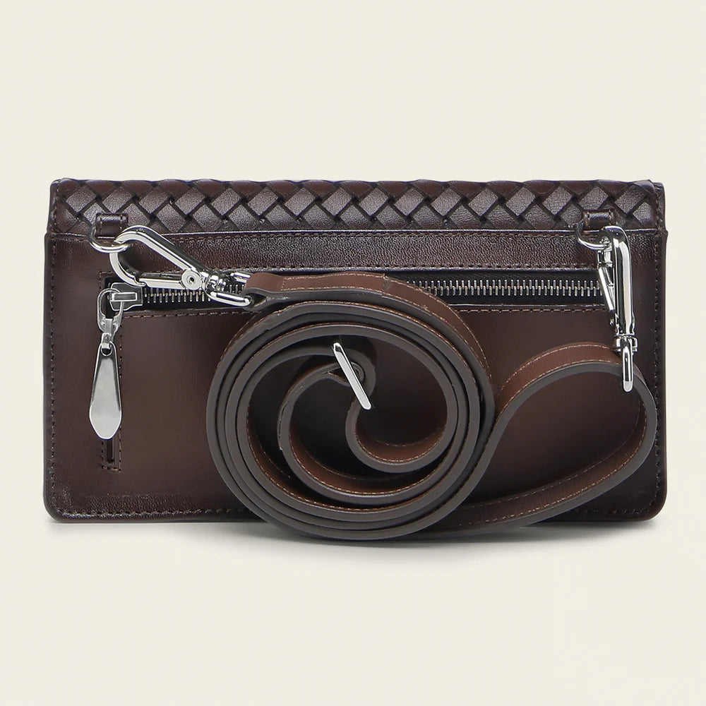 DU673 LUXURY HONEY BOVINE LEATHER WALLET WITH CROSSBODY OPTION