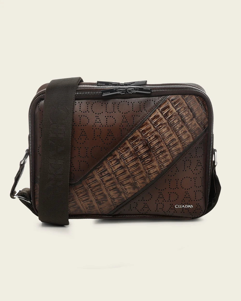 DU809 HONEY MESSENGER BAG IN GENUINE FUSCUS AND BOVINE LEATHER FOR MEN