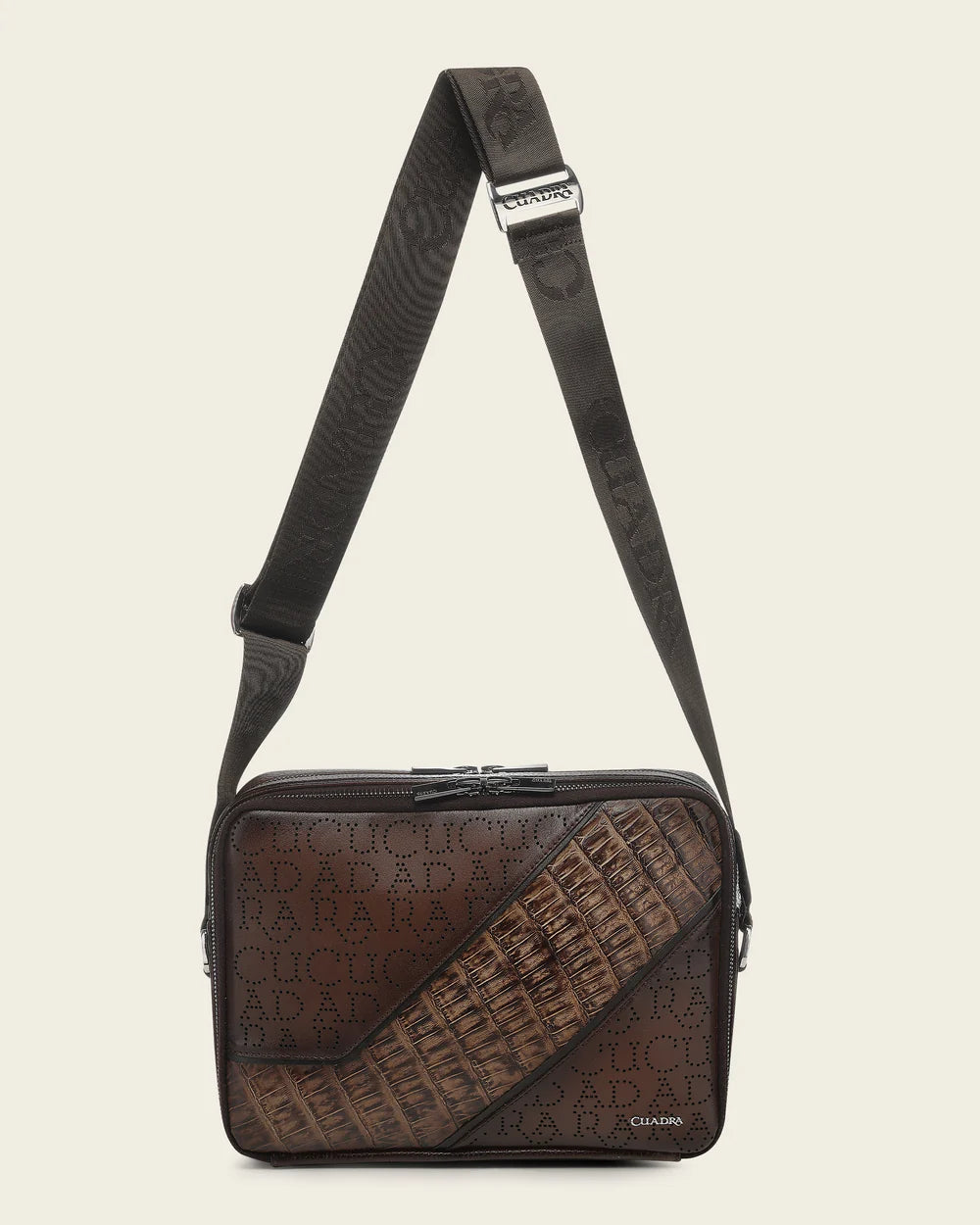 DU809 HONEY MESSENGER BAG IN GENUINE FUSCUS AND BOVINE LEATHER FOR MEN