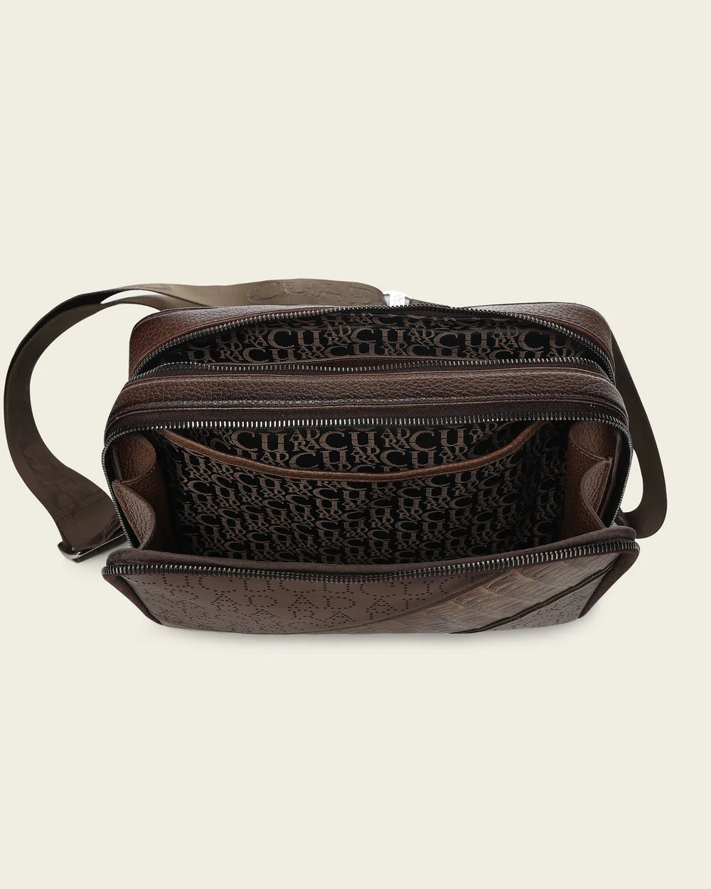 DU809 HONEY MESSENGER BAG IN GENUINE FUSCUS AND BOVINE LEATHER FOR MEN