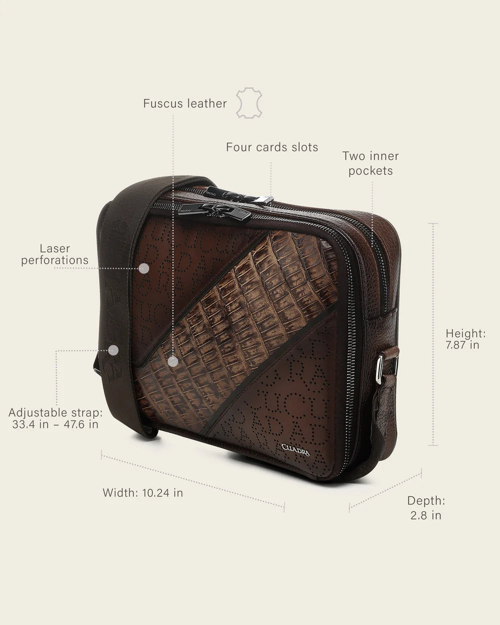DU809 HONEY MESSENGER BAG IN GENUINE FUSCUS AND BOVINE LEATHER FOR MEN
