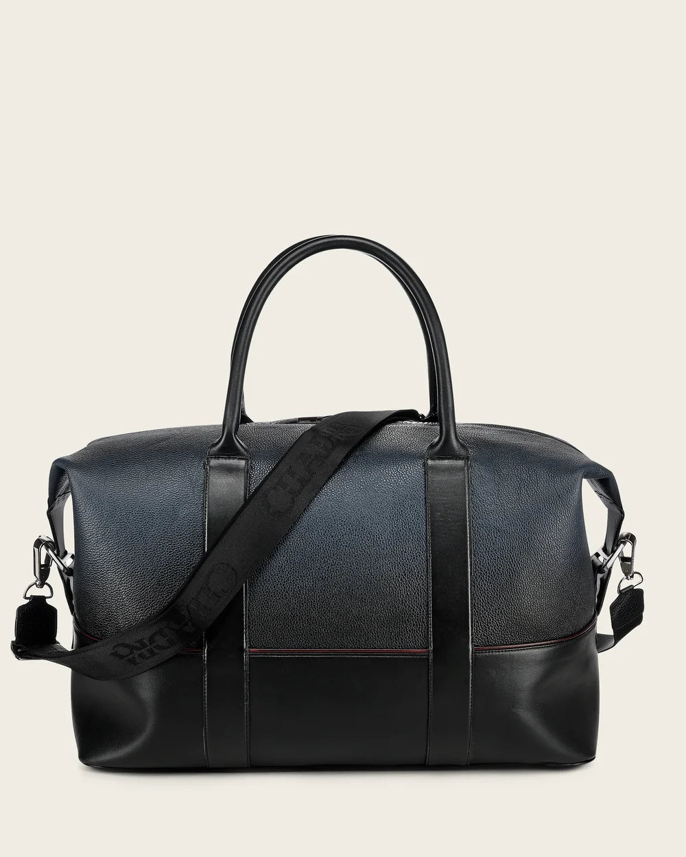 DU811 BLUISH BLACK DUFFEL BAG IN GENUINE ALLIGATOR AND BOVINE LEATHER FOR MEN