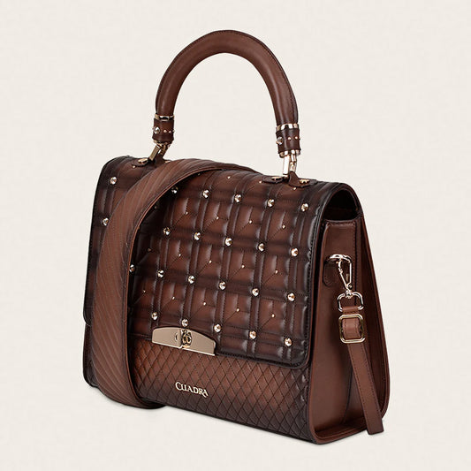 DU406 HONEY BROWN TOP HANDLE HANDBAG