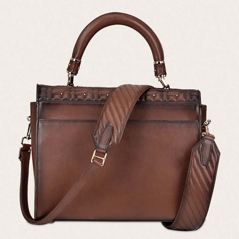 DU406 HONEY BROWN TOP HANDLE HANDBAG