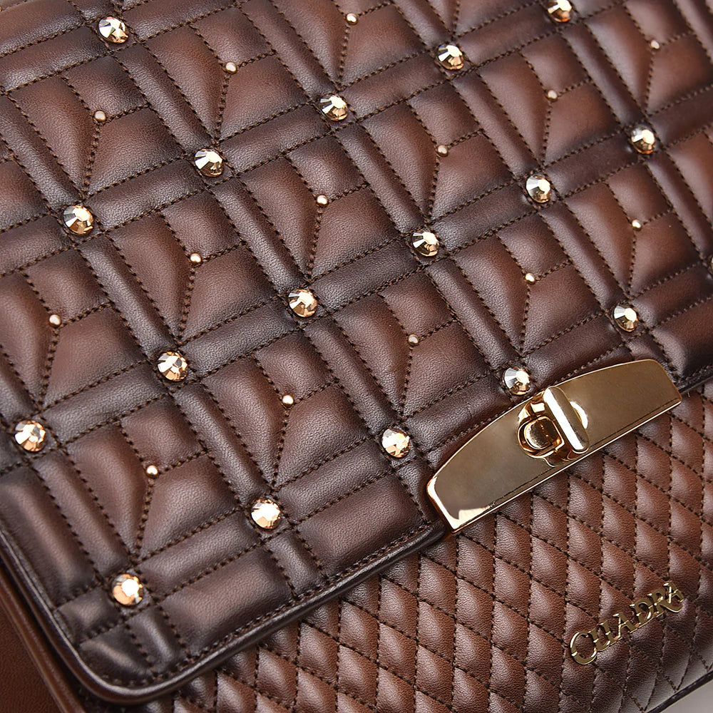 DU406 HONEY BROWN TOP HANDLE HANDBAG