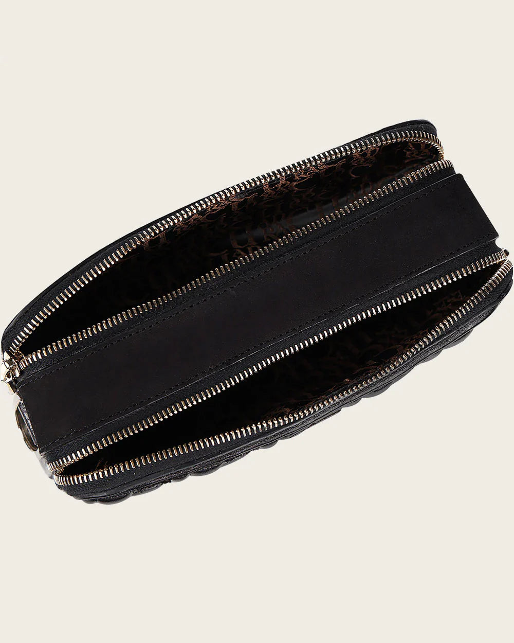 DU637 WOMEN'S BLACK CROSSBODY BAG IN GENUINE STINGRAY LEATHER WITH CRYSTALS
