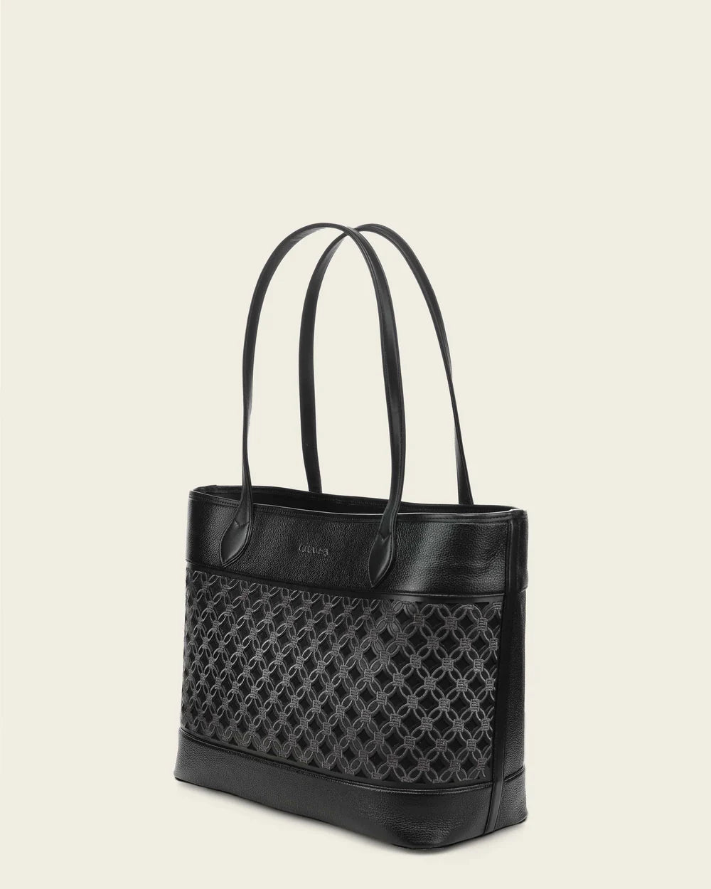 DU819 BCUADRA BLACK TOTE BAG IN GENUINE BOVINE LEATHER FOR WOMEN