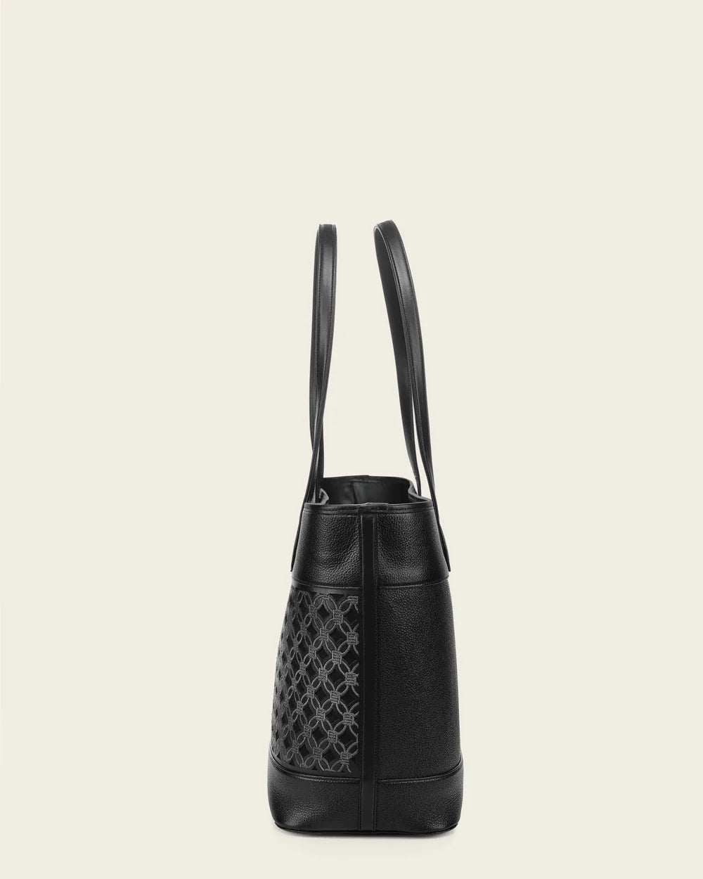 DU819 BCUADRA BLACK TOTE BAG IN GENUINE BOVINE LEATHER FOR WOMEN
