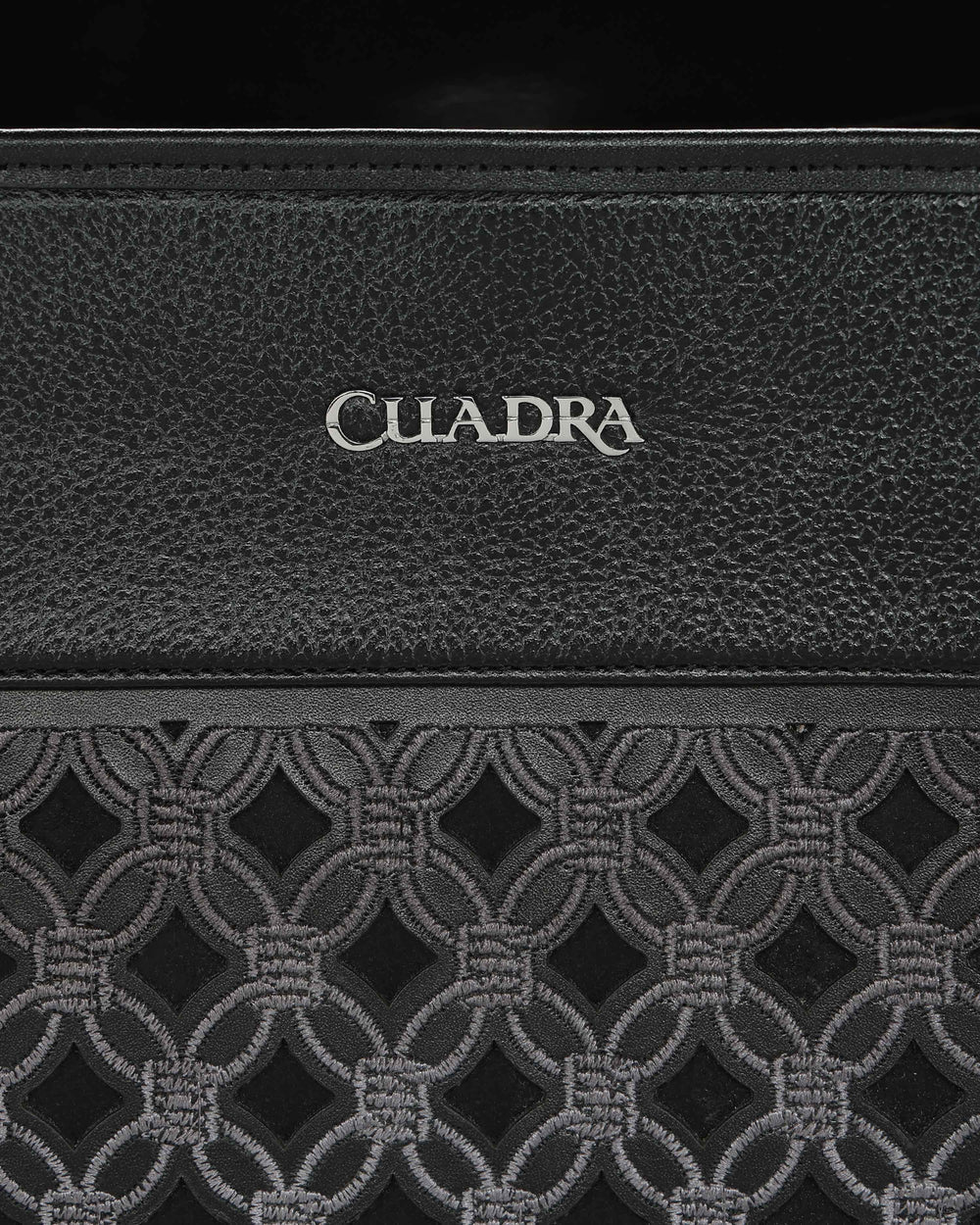 DU819 BCUADRA BLACK TOTE BAG IN GENUINE BOVINE LEATHER FOR WOMEN