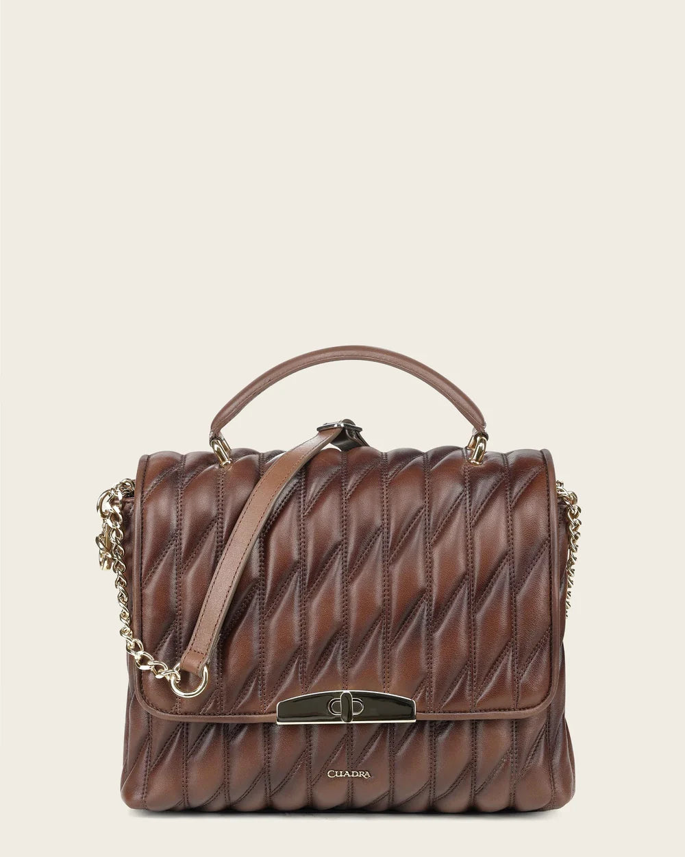 DU827 WOMEN'S HONEY LAMB LEATHER SHOULDER BAG WITH GEOMETRIC DESING