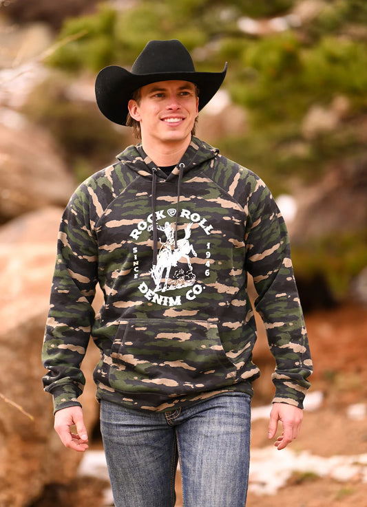 BU94T07449 COWBOY CAMO GRAPHIC HOODIE