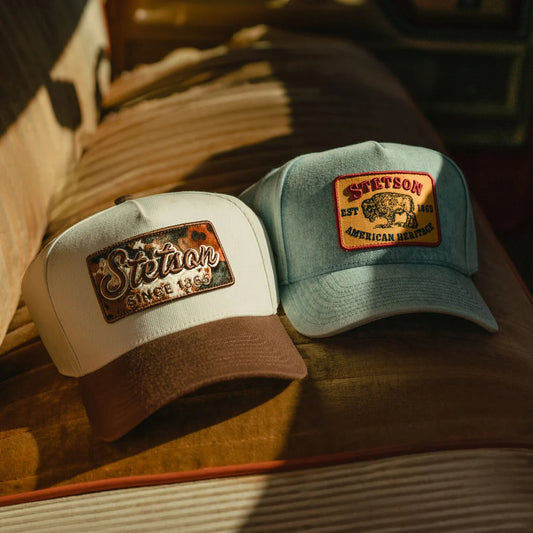 COWHIDE PATCH TRUCKER HAT STETSON (SCSCAF-0004)