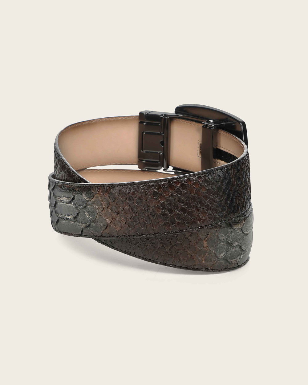 BC484 MEN'S GENUINE PYTHON LEATHER FULL EXOTIC COWBOY BELT CUADRA
