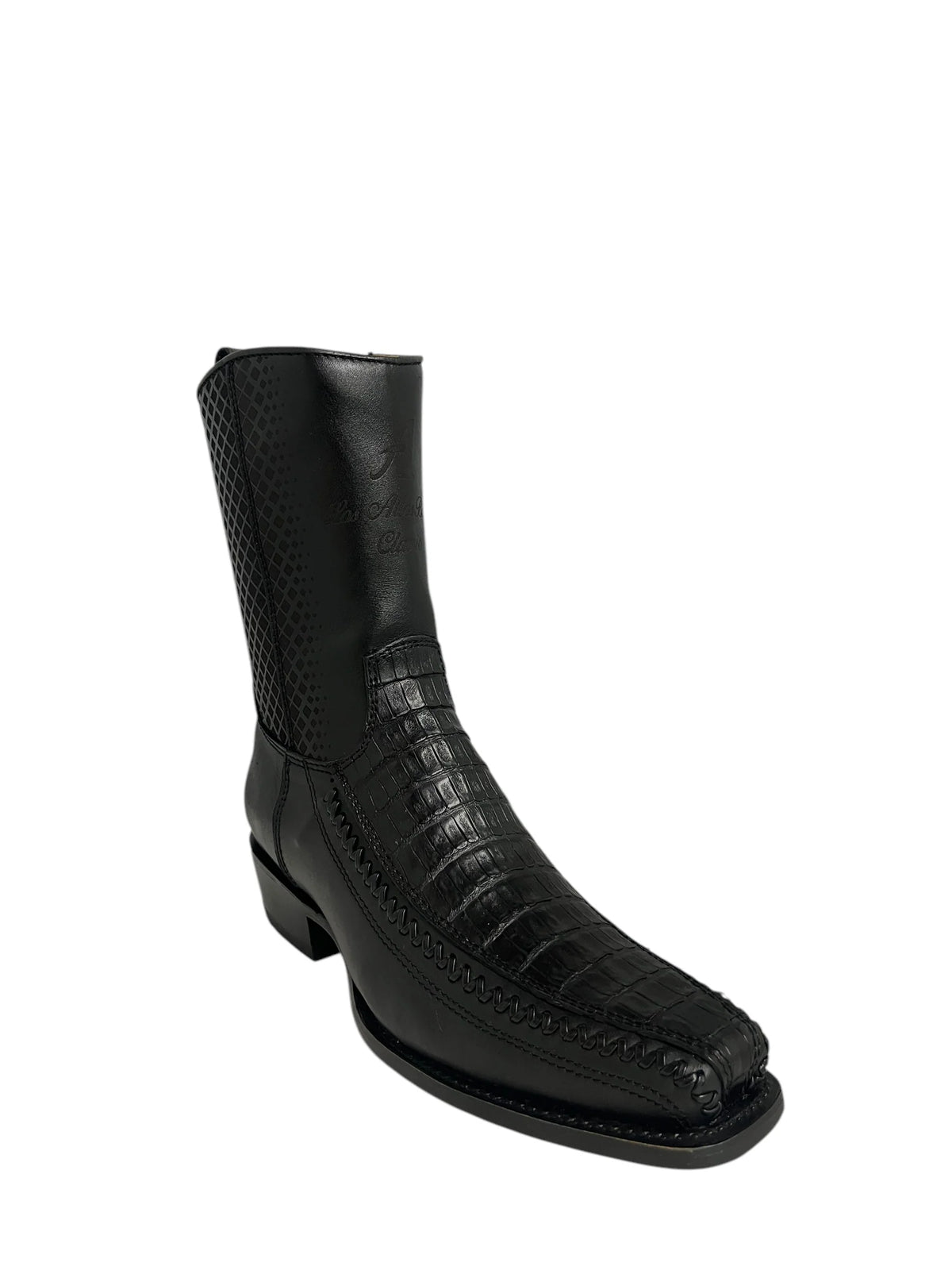 57BFP8205 CAIMAN LEATHER ANKLE BOOT BLACK