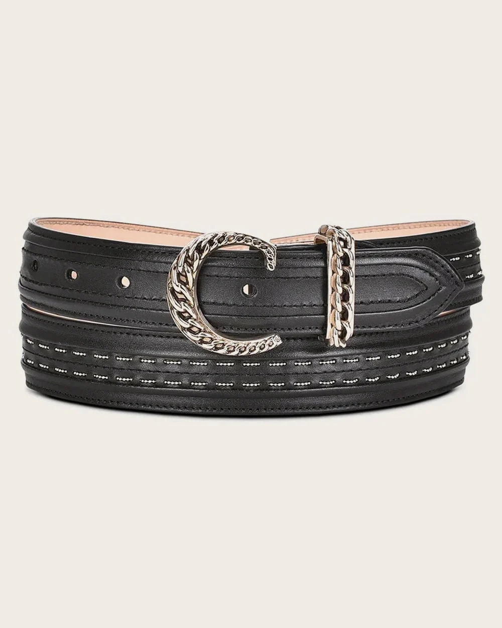 BC295 BLACK HANDWOVEN BOVINE BELT