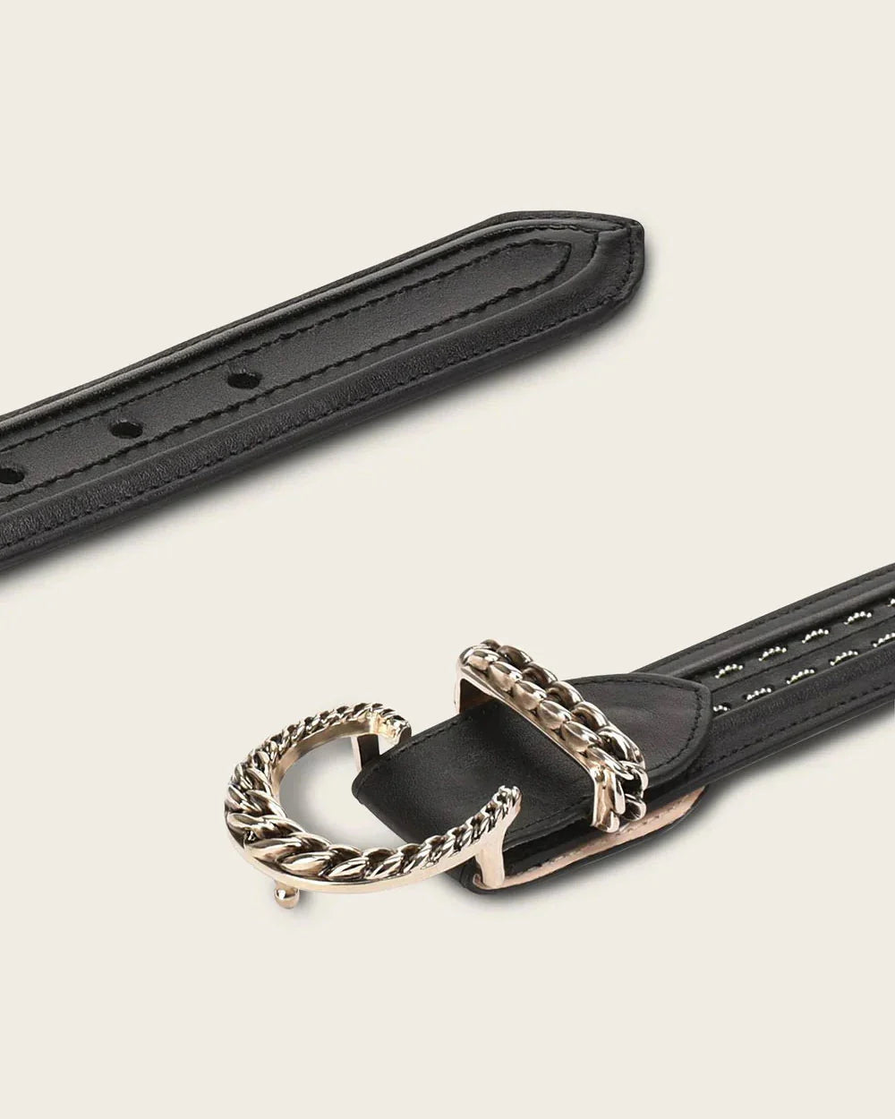 BC295 BLACK HANDWOVEN BOVINE BELT