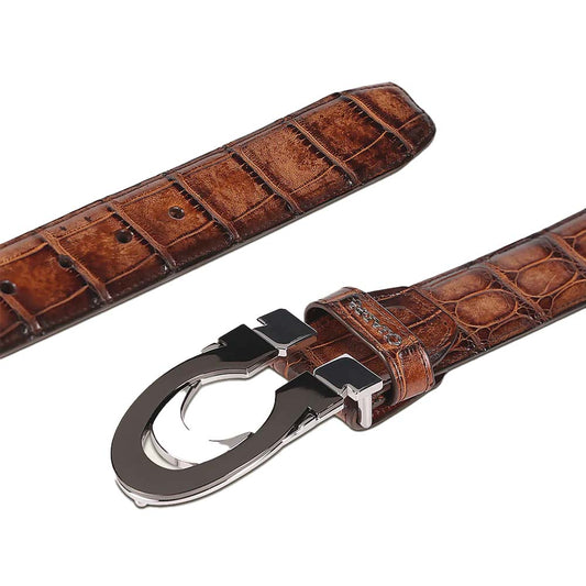 BC365 MEN'S GENUINE ALLIGATOR LEATHER CASUAL BELT CUADRA