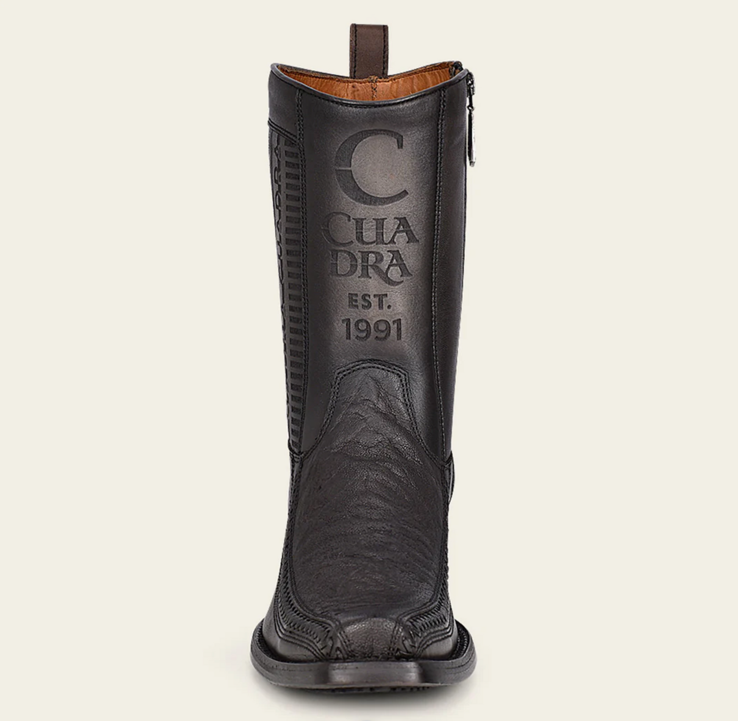 CU722 1J2KEL ELEPHANT LEATHER BOOTS BLACK