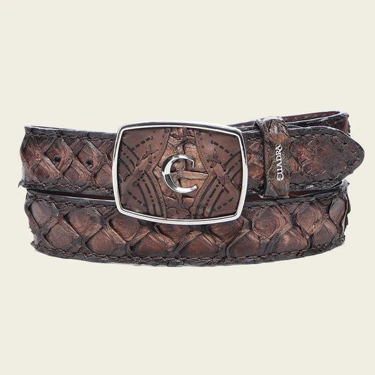 BC389 WESTERN HONEY BELT IN POISSON LEATHER