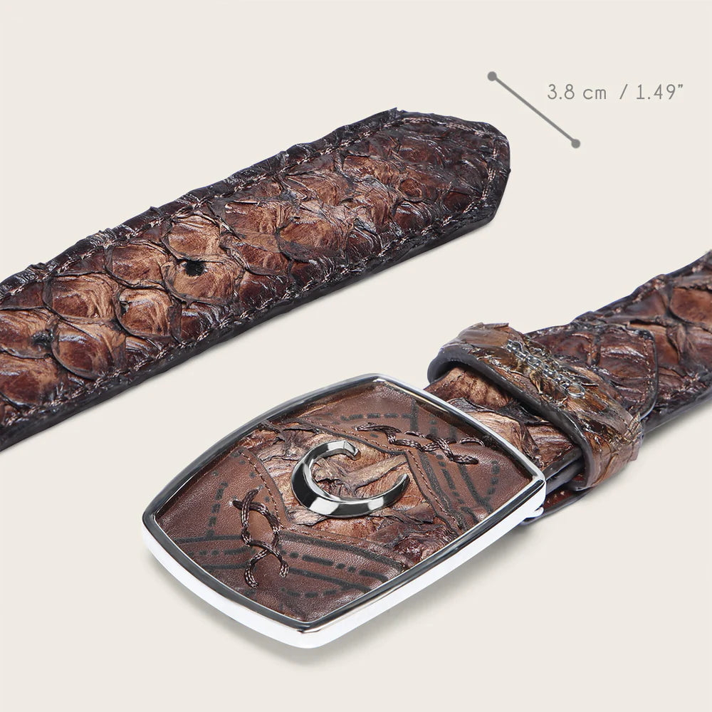 BC390 CUADRA WESTERN HONEY BELT IN POISSON LEATHER