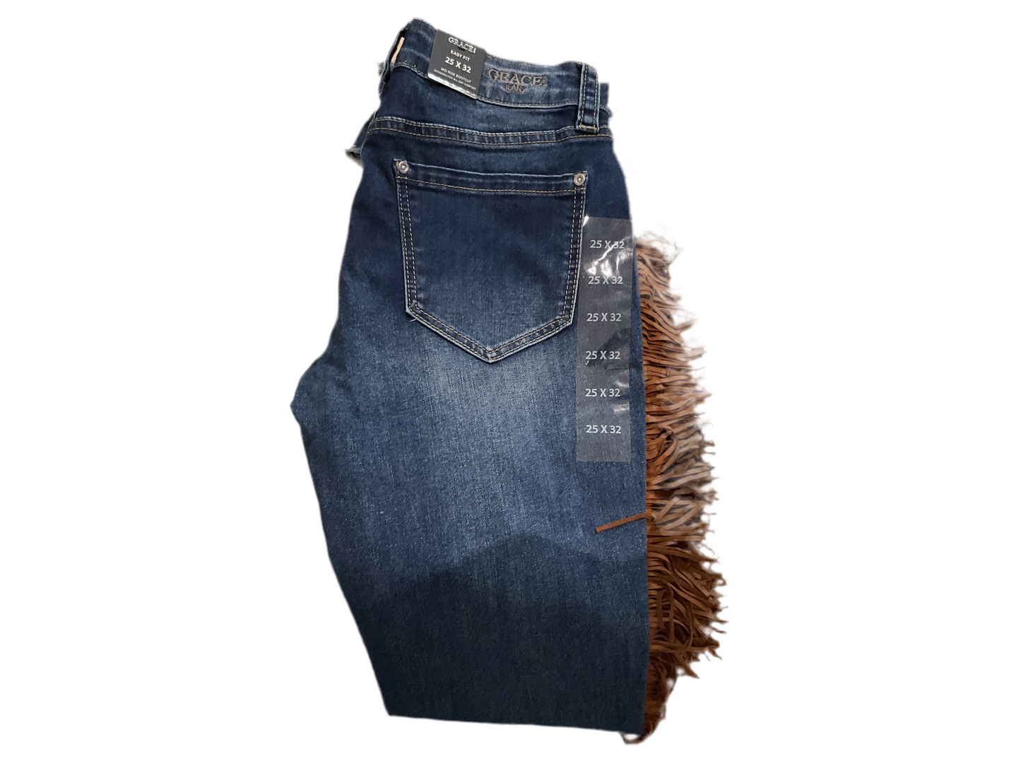 EBS931 GRACE IN LA BLUE JEANS WITH TASSEL DETAIL