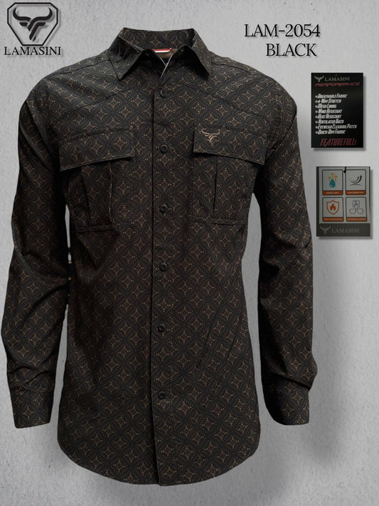 LAM2054 LONG-SLEEVE SHIRT BLACK