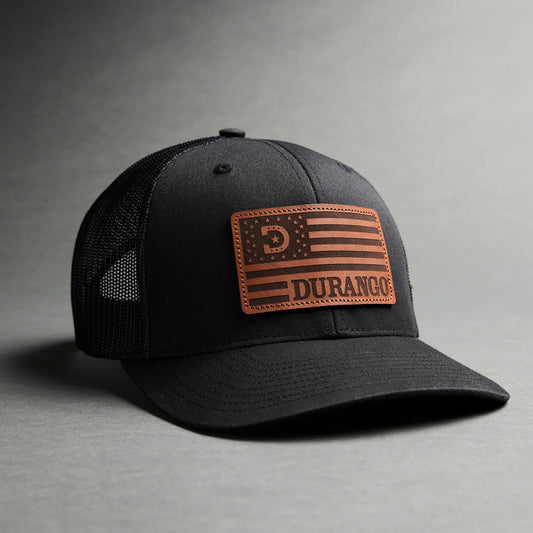 DAC0222 DURANGO PATRIOTIC LOGO LEATHER PATCH BALL CAP