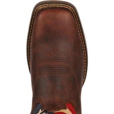 DB5554 PATRIOTIC PULL-ON-BROWN/FLAG